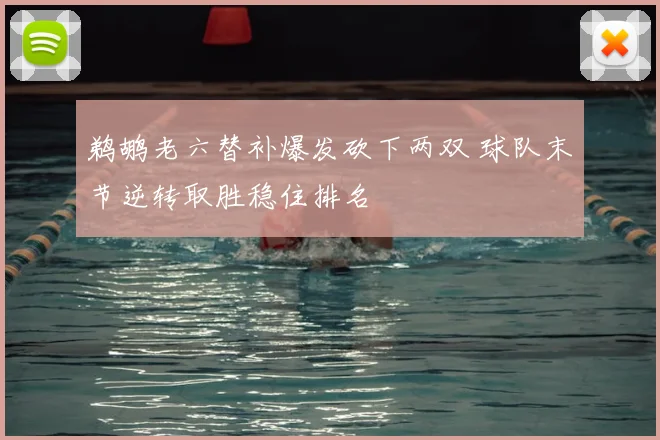 鹈鹕老六替补爆发砍下两双 球队末节逆转取胜稳住排名